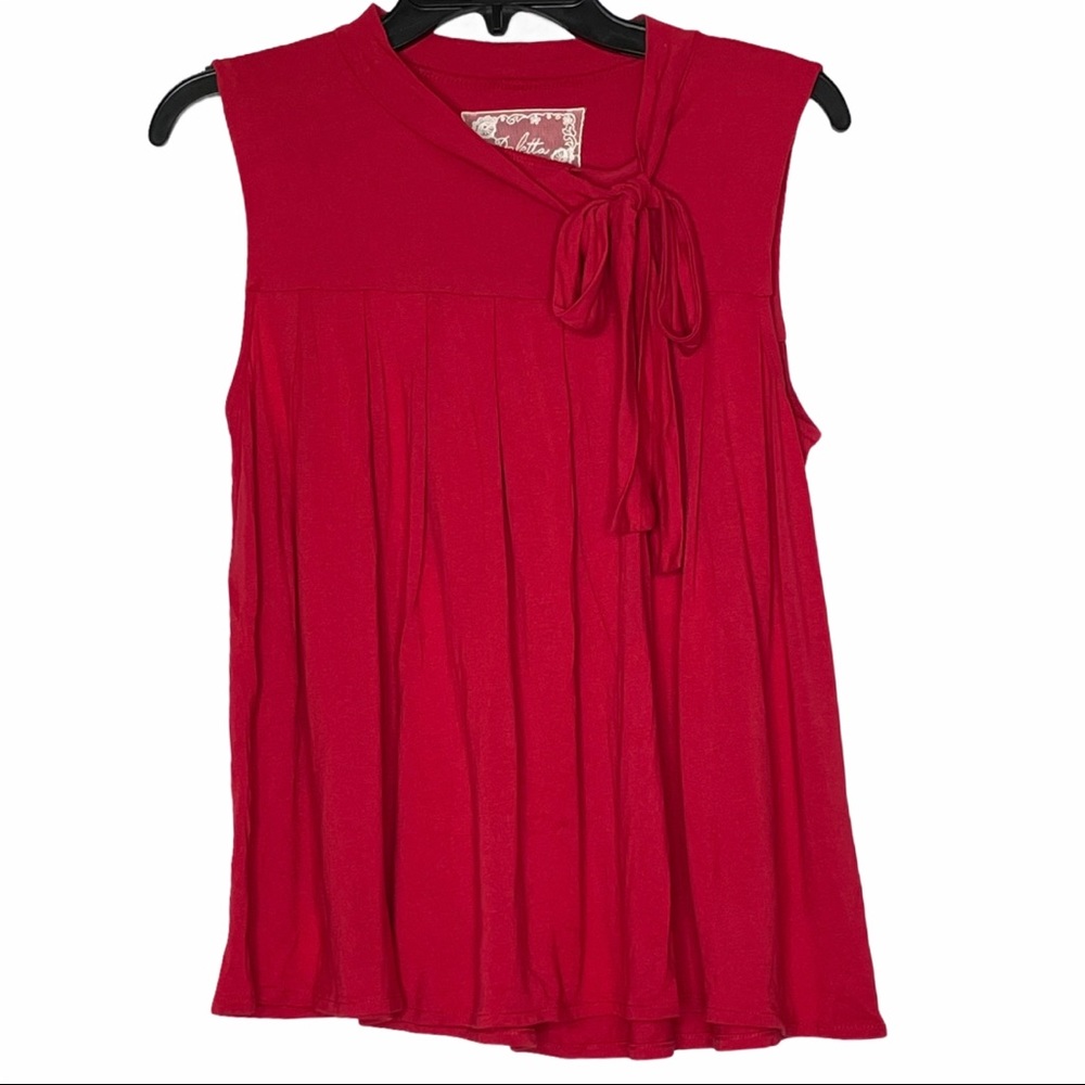 Anthropologie Vibrant Red Sleeveless Blouse